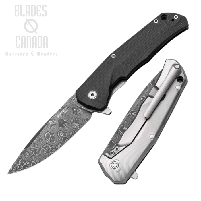 Lion Steel T.R.E Flipper Framelock Knife, Damascus, Titanium, TRE DR FC